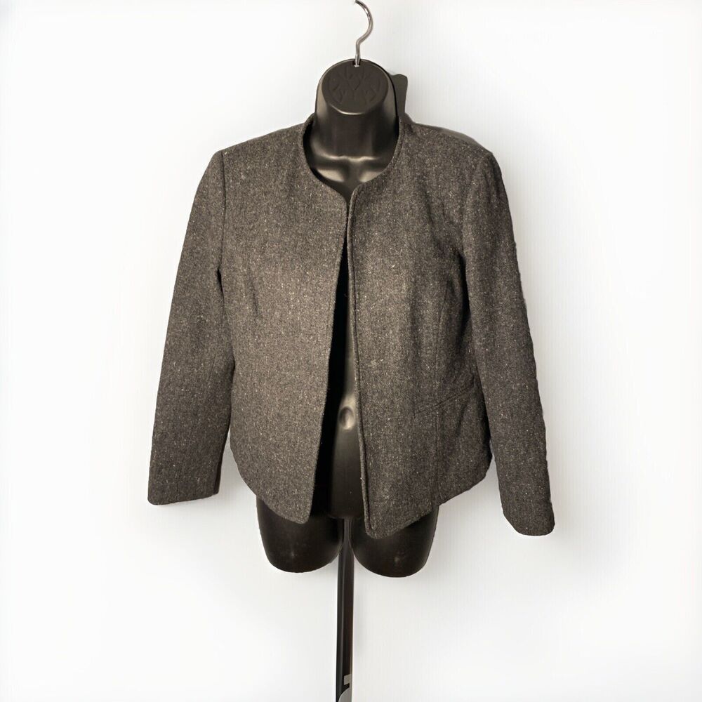 Orvis Women's Blazer Wool Buttonless Size 6p Gray